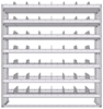 24-6872-7 Square back bin separator combo shelf unit 69.125"Wide x 18.5"Deep x 72"High with 7 shelves