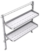 26-6063-20 2 level fold-up shelving unit, 63"Wide x 18"Deep x 63"High