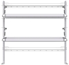 26-6063-20 2 level fold-up shelving unit, 63"Wide x 18"Deep x 63"High