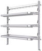 26-6063-30 3 level fold-up shelving unit, 63"Wide x 18"Deep x 63"High