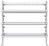 26-6063-30 3 level fold-up shelving unit, 63"Wide x 18"Deep x 63"High