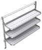 26-7063-30 3 level fold-up shelving unit, 77"Wide x 18"Deep x 63"High