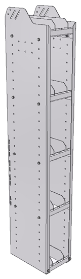 28-9363-5 Square Back Bookshelf, 9"Wide x 13.5"Deep x 63"High with 5 shelves