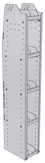 29-9363-5 Profiled Back Bookshelf, 9"Wide x 13.5"Deep x 63"High with 5 shelves