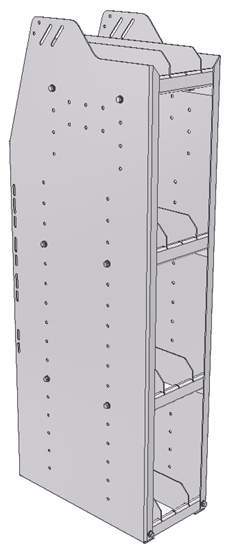 29-9848-4 Profiled Back Bookshelf, 9"Wide x 18.5"Deep x 48"High with 4 shelves